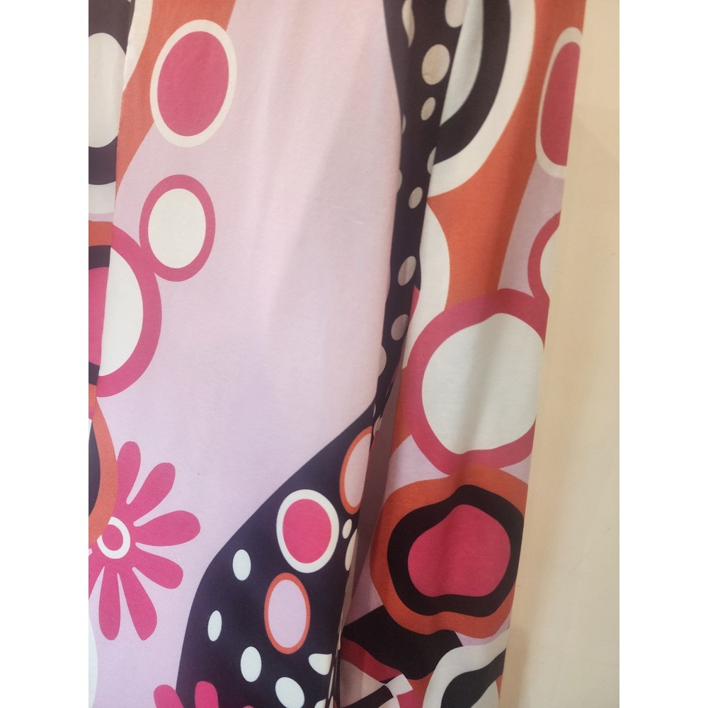 Women's Dress Pink Floral Bell Sleeve Mod Retro 70s Style Large - Picture 8 of 8